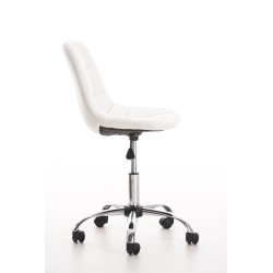 Silla de oficina Emil en piel sintética blanca