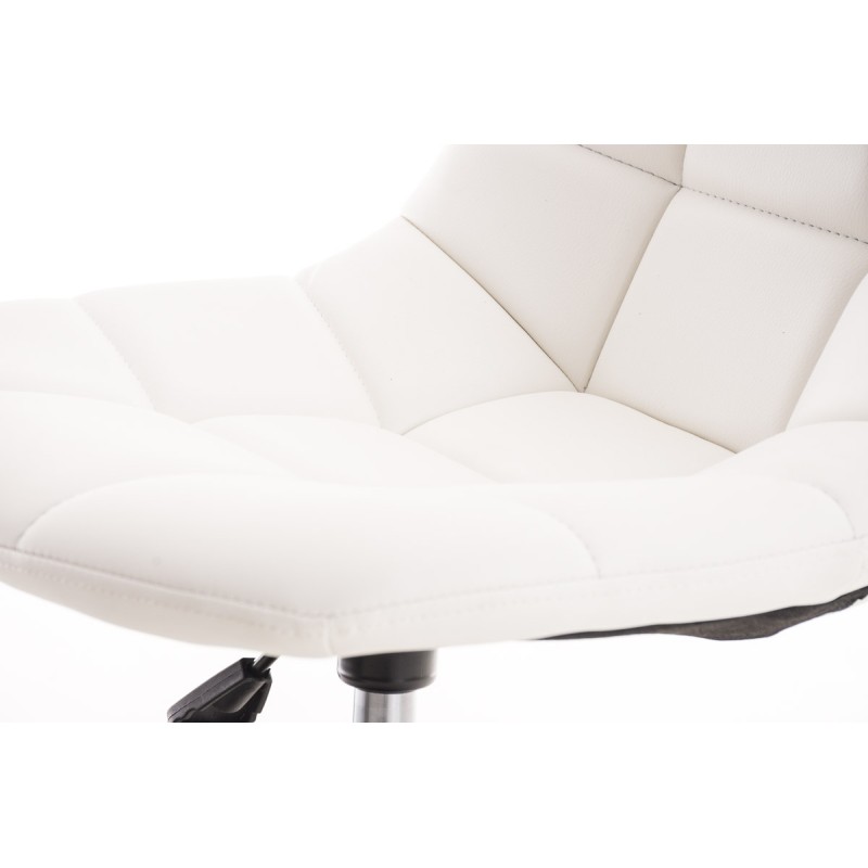 Silla de oficina Emil en piel sintética blanca