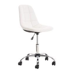 Silla de oficina Emil en piel sintética blanca