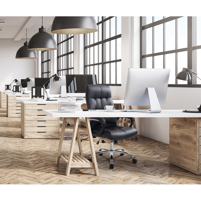 Silla de oficina negra Poseidon