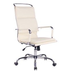 Silla de oficina Bedford en piel sintética color crema