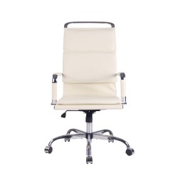 Silla de oficina Bedford en piel sintética color crema