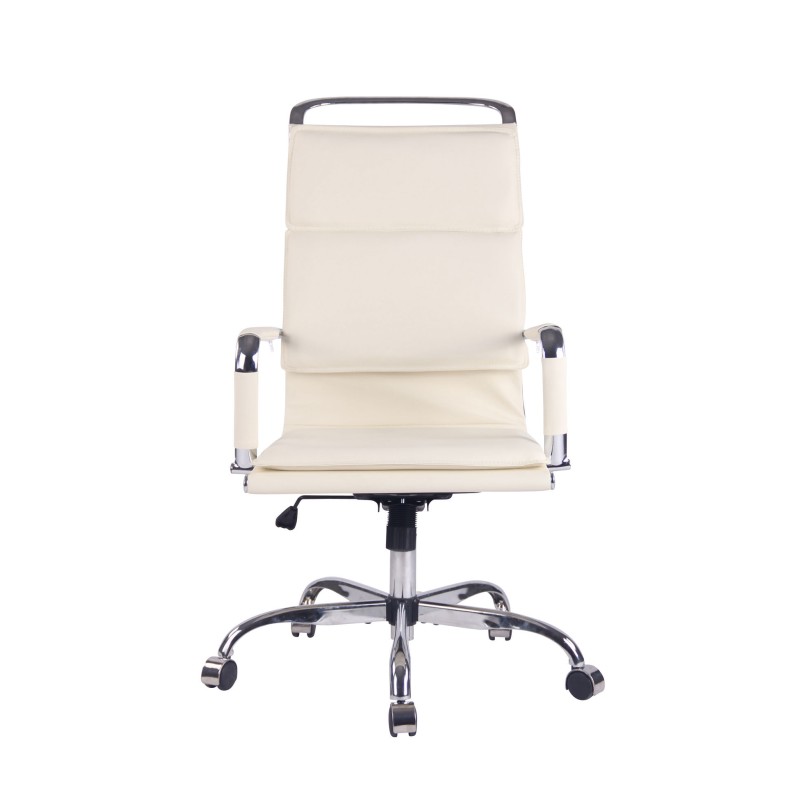 Silla de oficina Bedford en piel sintética color crema