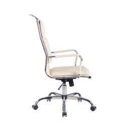 Silla de oficina Bedford en piel sintética color crema