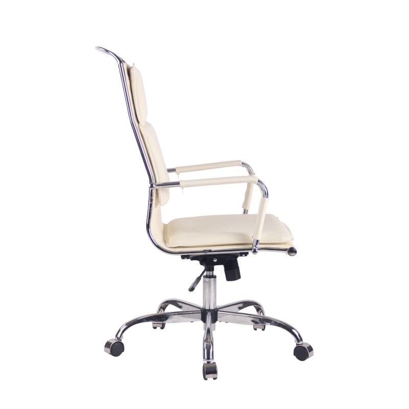 Silla de oficina Bedford en piel sintética color crema