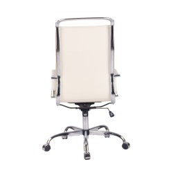 Silla de oficina Bedford en piel sintética color crema