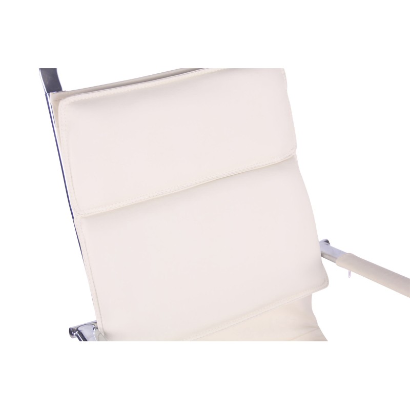 Silla de oficina Bedford en piel sintética color crema