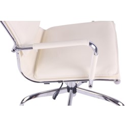 Silla de oficina Bedford en piel sintética color crema