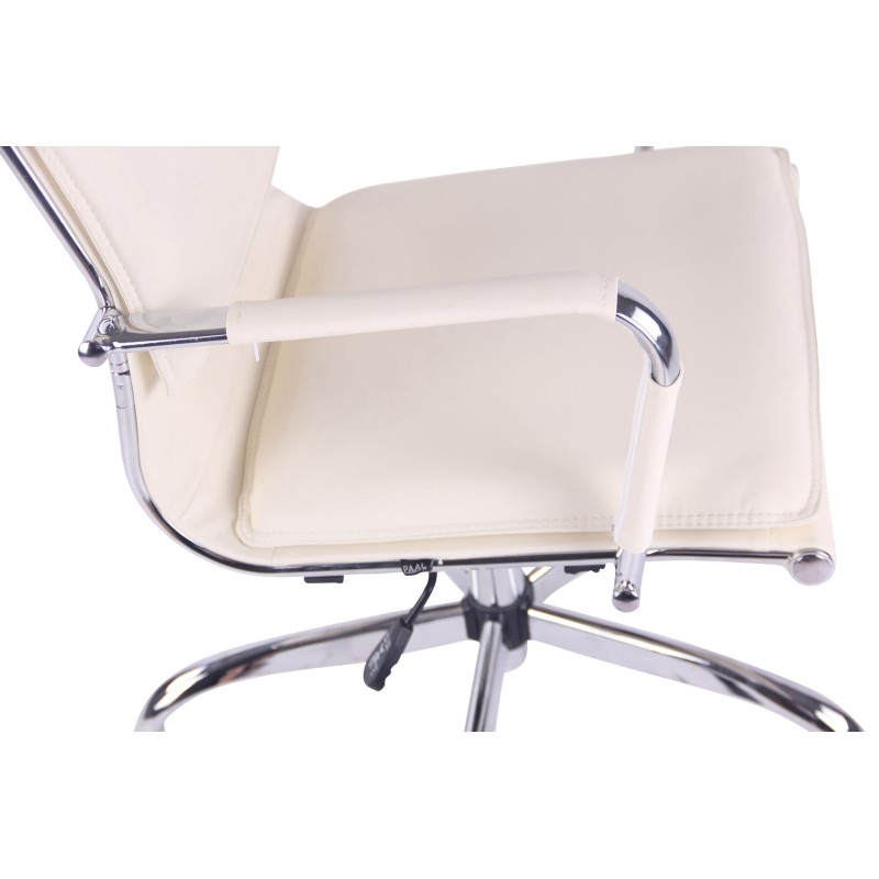 Silla de oficina Bedford en piel sintética color crema