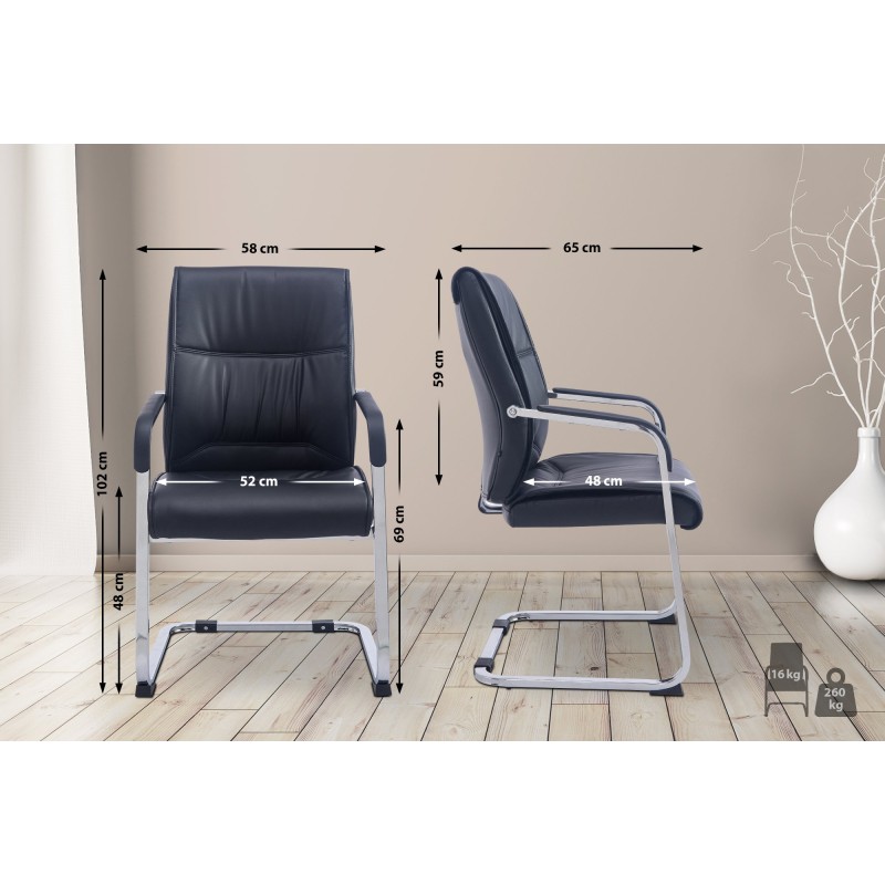 Silla de visita negra Anubis XL