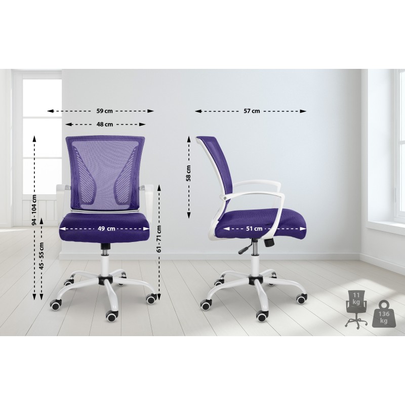 Silla de oficina Tracy W en color morado