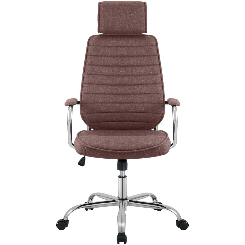 Silla de oficina Rako en tela marrón