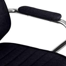 Silla de oficina Rako en tela negra