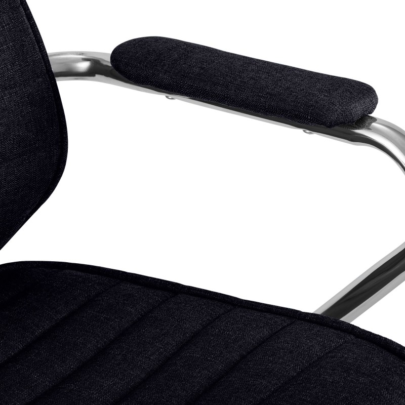 Silla de oficina Rako en tela negra