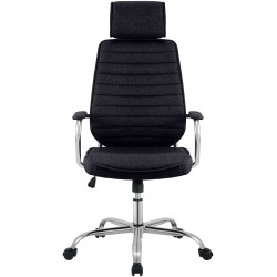 Silla de oficina Rako en tela negra