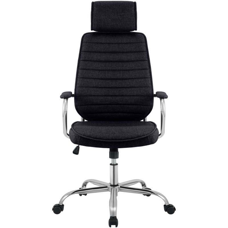 Silla de oficina Rako en tela negra