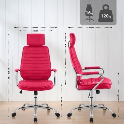 Silla de oficina Rako en tela roja Silla de oficina Rako en tela roja