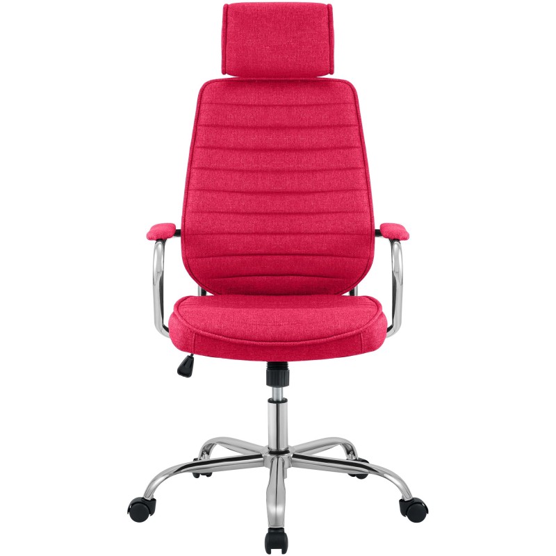 Silla de oficina Rako en tela roja