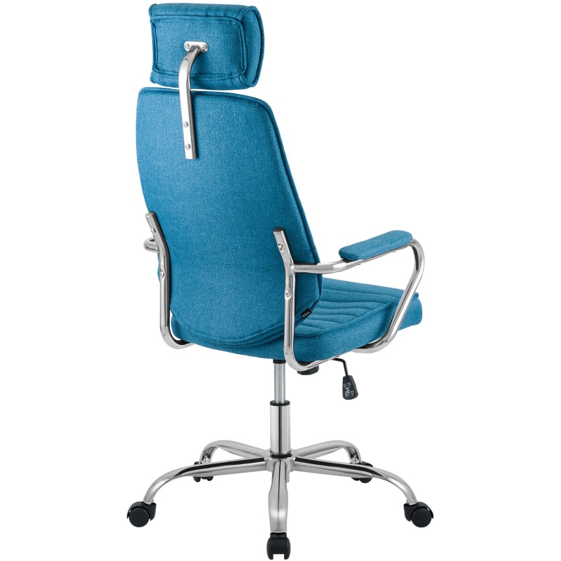 Silla de oficina Rako en tela azul