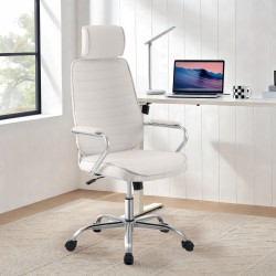 Silla de oficina Rako en tela beige