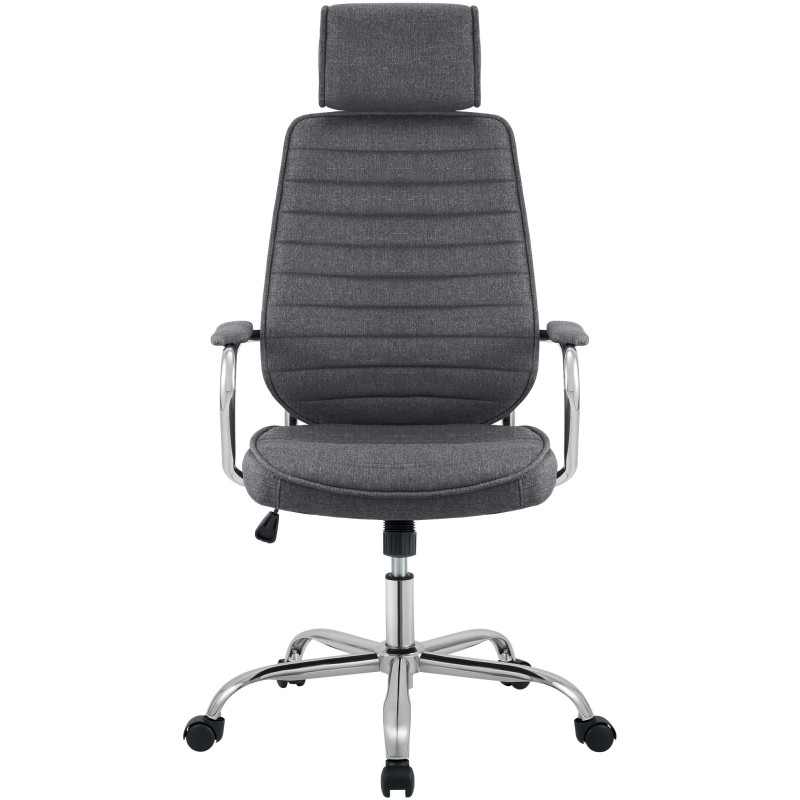 Silla de oficina Rako en tela gris oscuro