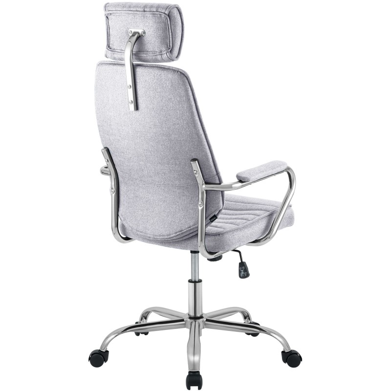 Silla de oficina Rako en tela gris claro