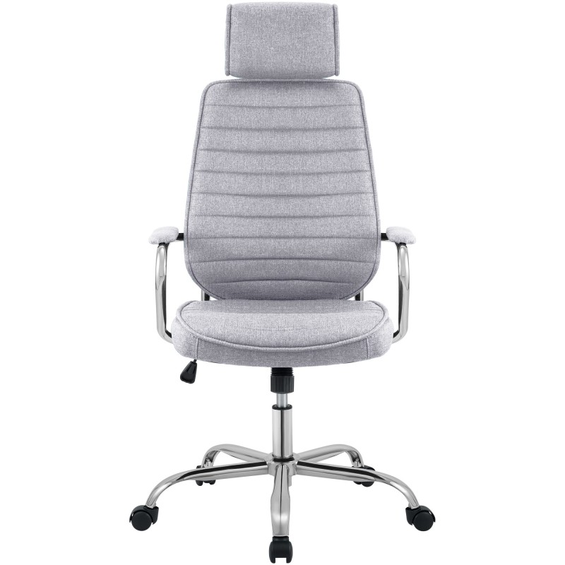 Silla de oficina Rako en tela gris claro