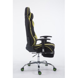 Silla de oficina de tela Racing Limit con reposapiés en negro/verde