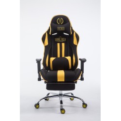 Silla de oficina de tela Racing Limit con reposapiés negro/amarillo