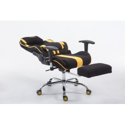 Silla de oficina de tela Racing Limit con reposapiés negro/amarillo