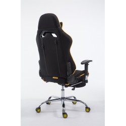 Silla de oficina de tela Racing Limit con reposapiés negro/amarillo