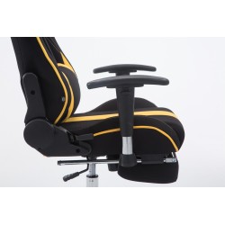 Silla de oficina de tela Racing Limit con reposapiés negro/amarillo