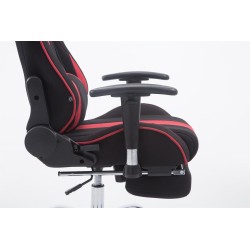 Silla de oficina de tela Racing Limit con reposapiés en negro/rojo