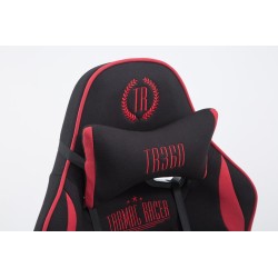 Silla de oficina de tela Racing Limit con reposapiés en negro/rojo