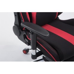 Silla de oficina de tela Racing Limit con reposapiés en negro/rojo