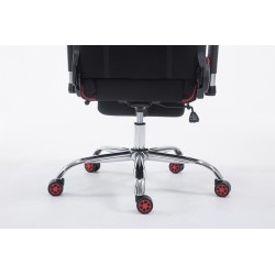Silla de oficina de tela Racing Limit con reposapiés en negro/rojo
