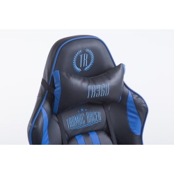 Silla de oficina Limit Racing con reposapiés, color negro y azul