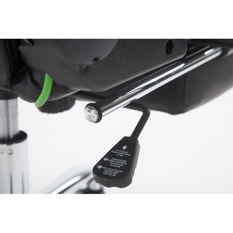 Silla de oficina Limit Racing con reposapiés, color negro y verde