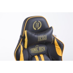 Silla de oficina Limit Racing con reposapiés, color negro y amarillo