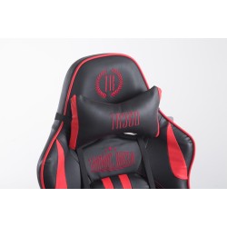 Silla de oficina Limit Racing con reposapiés, color negro y rojo