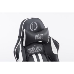 Silla de oficina Limit Racing con reposapiés, color negro y blanco