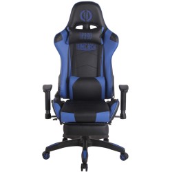 Silla de oficina Turbo Racing con reposapiés negra/azul