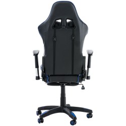 Silla de oficina Turbo Racing con reposapiés negra/azul