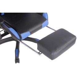 Silla de oficina Turbo Racing con reposapiés negra/azul
