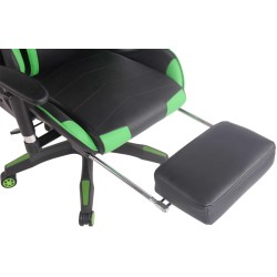 Silla de oficina Turbo Racing con reposapiés, color negro y verde