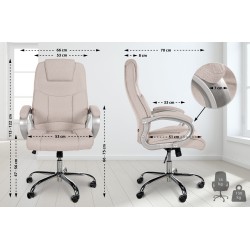 Silla de oficina BIG Apollo en tela color crema
