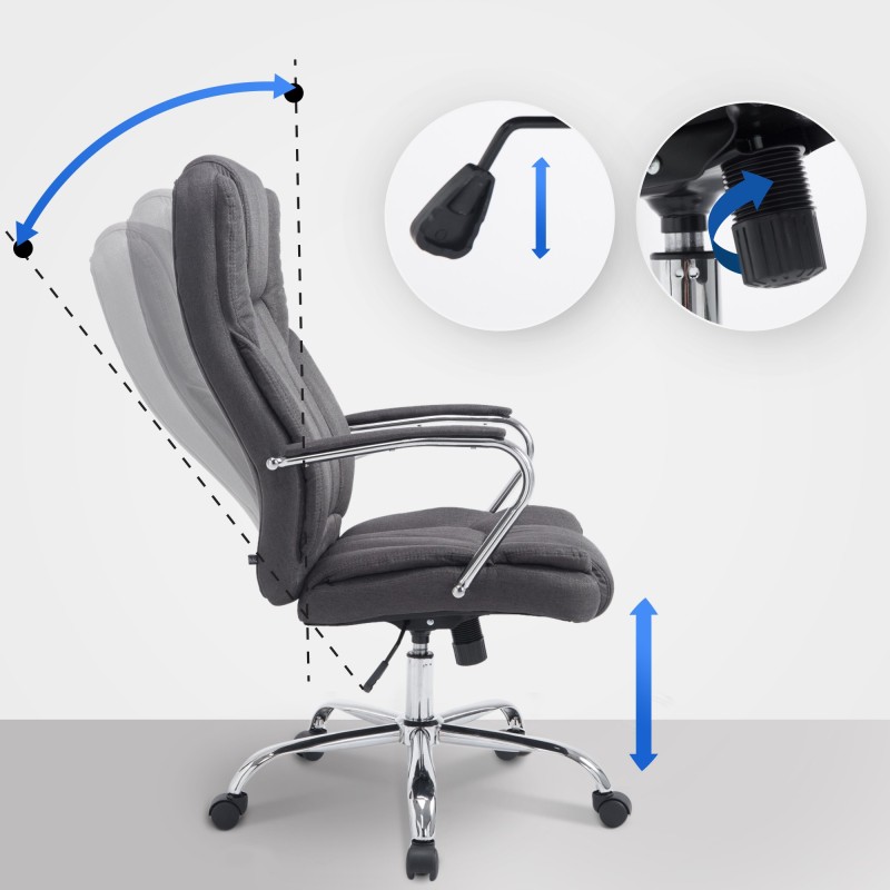 Silla de oficina BIG Xanthos en tela gris oscuro