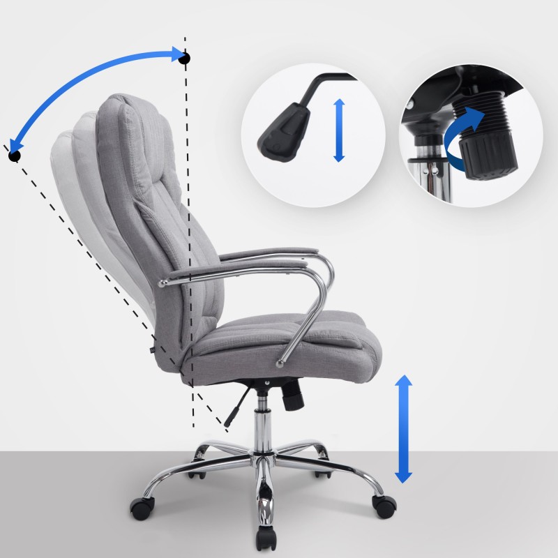 Sillón de oficina BIG Xanthos de tela gris