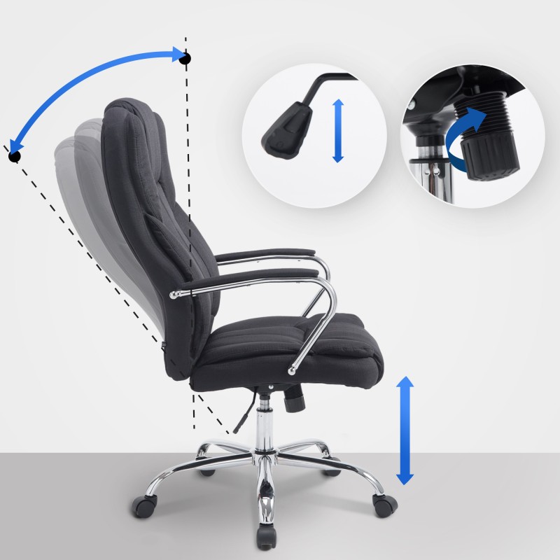 Silla de oficina BIG Xanthos en tela negra