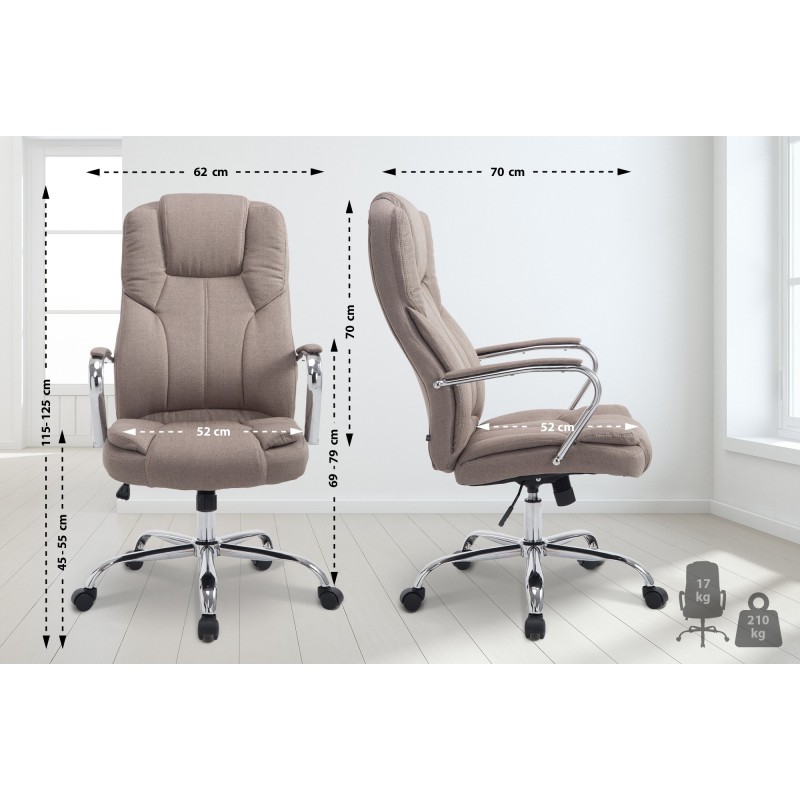 Silla de oficina BIG Xanthos en tela color topo